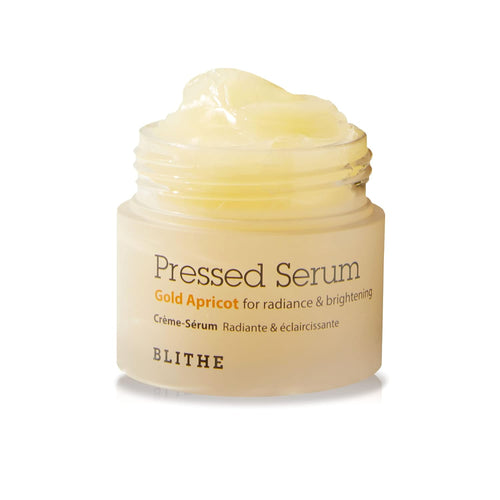 BLITHE Pressed Serum 31.27% Gold Apricot 2% Niacinamide Glass Skin Brightening Serum - Korean Beauty Face Moisturizer with Apricot Seed Oil for Dark Spots and Lightening Cream 0.74 Fl Oz